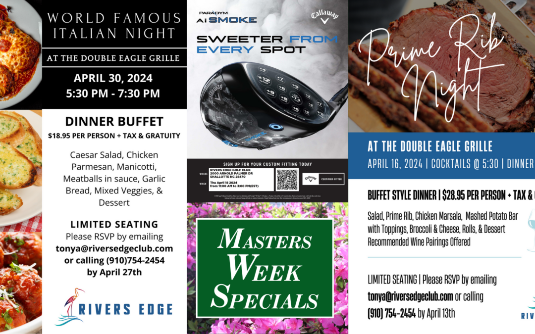 Upcoming Events at Rivers Edge Golf Club & the Double Eagle Grille